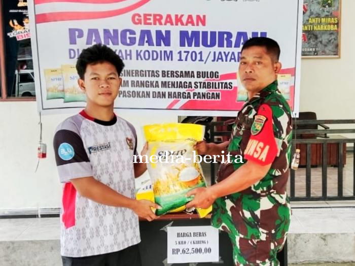 Gerakan Pangan Murah, Kodim Jayapura Mulai Salurkan Beras SPHP Kepada Masyarakat