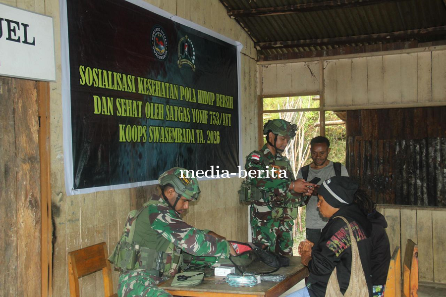 Peduli Masyarakat, Satgas Pamtas RI-PNG Statis Yonif 753/AVT Laksanakan Sosialisasi Kesehatan di Dis