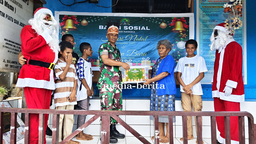 Sambut Natal, Kodim Jayapura Bagikan Bingkisan ke Anak Panti Asuhan