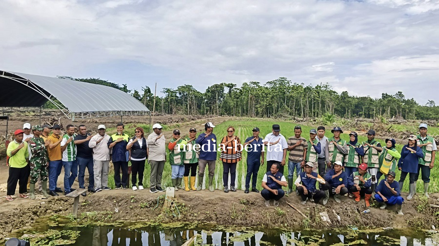 Koramil Skanto Dampingi Gubernur Papua Tinjau Sawah dan Infrastruktur di Perbatasan