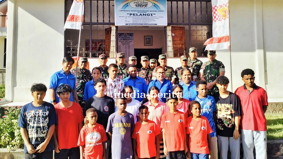 Kodim Jayapura Sukseskan Baksos HUT ke-63 Kodam XVII/Cenderawasih di Panti Asuhan Pelangi