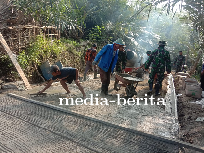 Pengecoran Jalan TMMD Reguler ke-120 di Sijenggung Capai 53 Persen