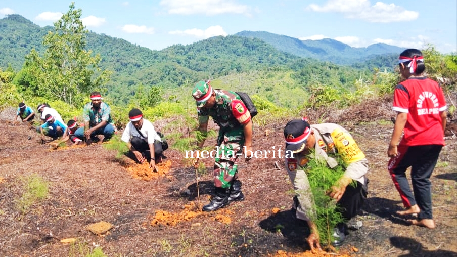 Danramil Depapre Dukung Program Kapolri Lestarikan Negeri Penghijauan Sejak Dini