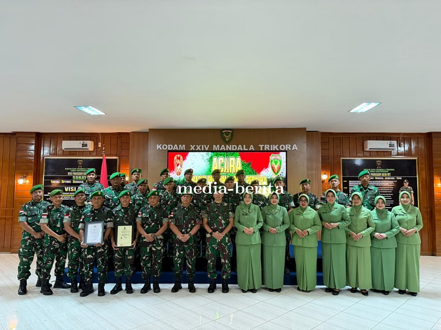 Pangdam XXIV/Mandala Trikora Pimpin Acara Tradisi Korps dan Pelantikan Jabatan di Makodam