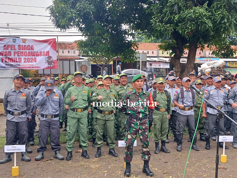 Danramil Talang Hadiri Apel Kesiapan Pengawasan Pemilu 2024 Kecamatan Talang