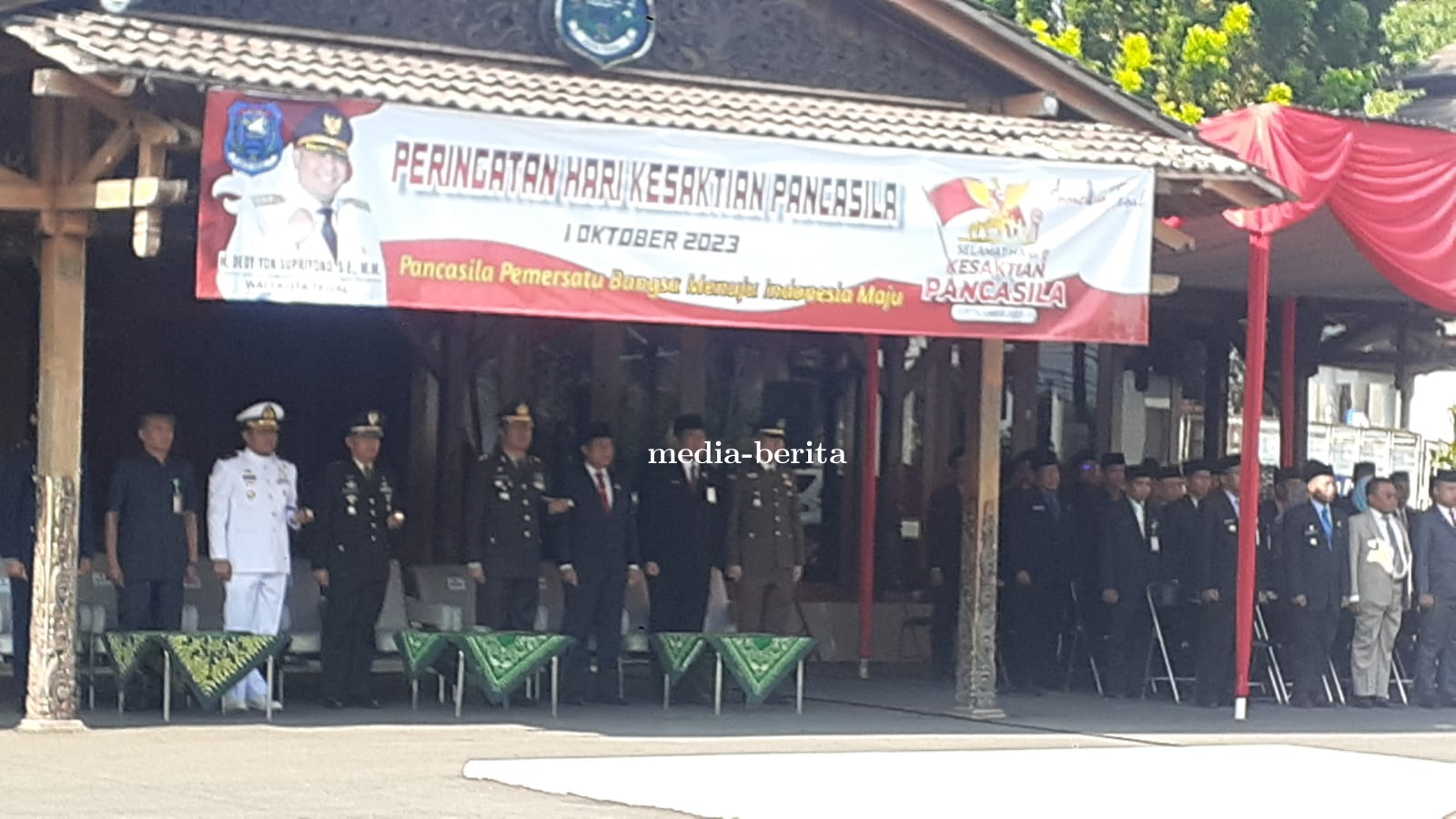 Dandim 0712 Tegal Hadiri Upacara Peringatan Hari Kesakitan Pancasila Tahun 2023 di Balai Kota Tegal