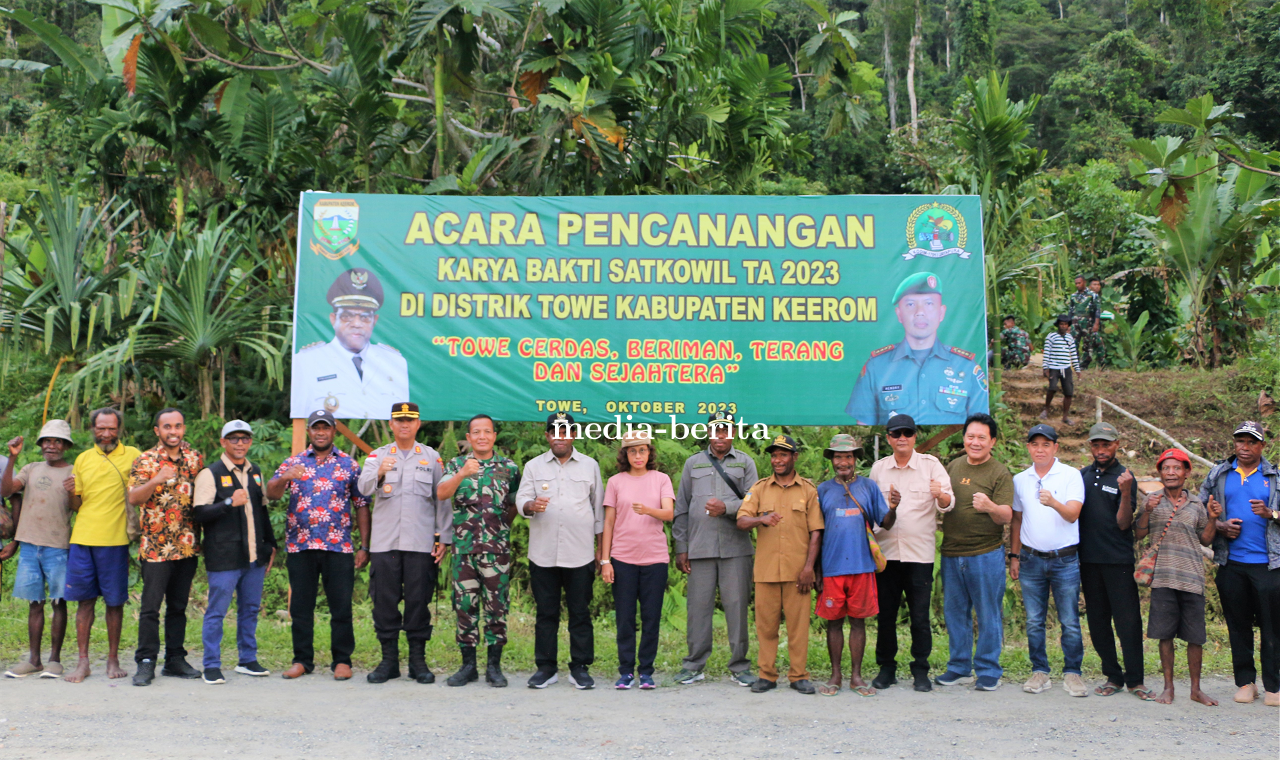Kodim Jayapura Bersama Pemkab Keerom Canangkan Karya Bakti di Distrik Towe