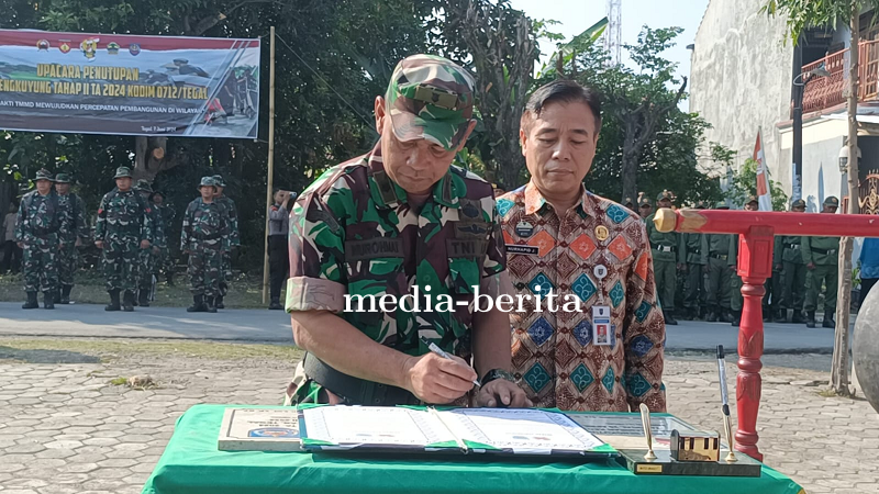 Kepala Staf Kodim 0712 Tegal Tutup TMMD Sengkuyung Tahap II di Desa Kesamiran Kecamatan Tarub
