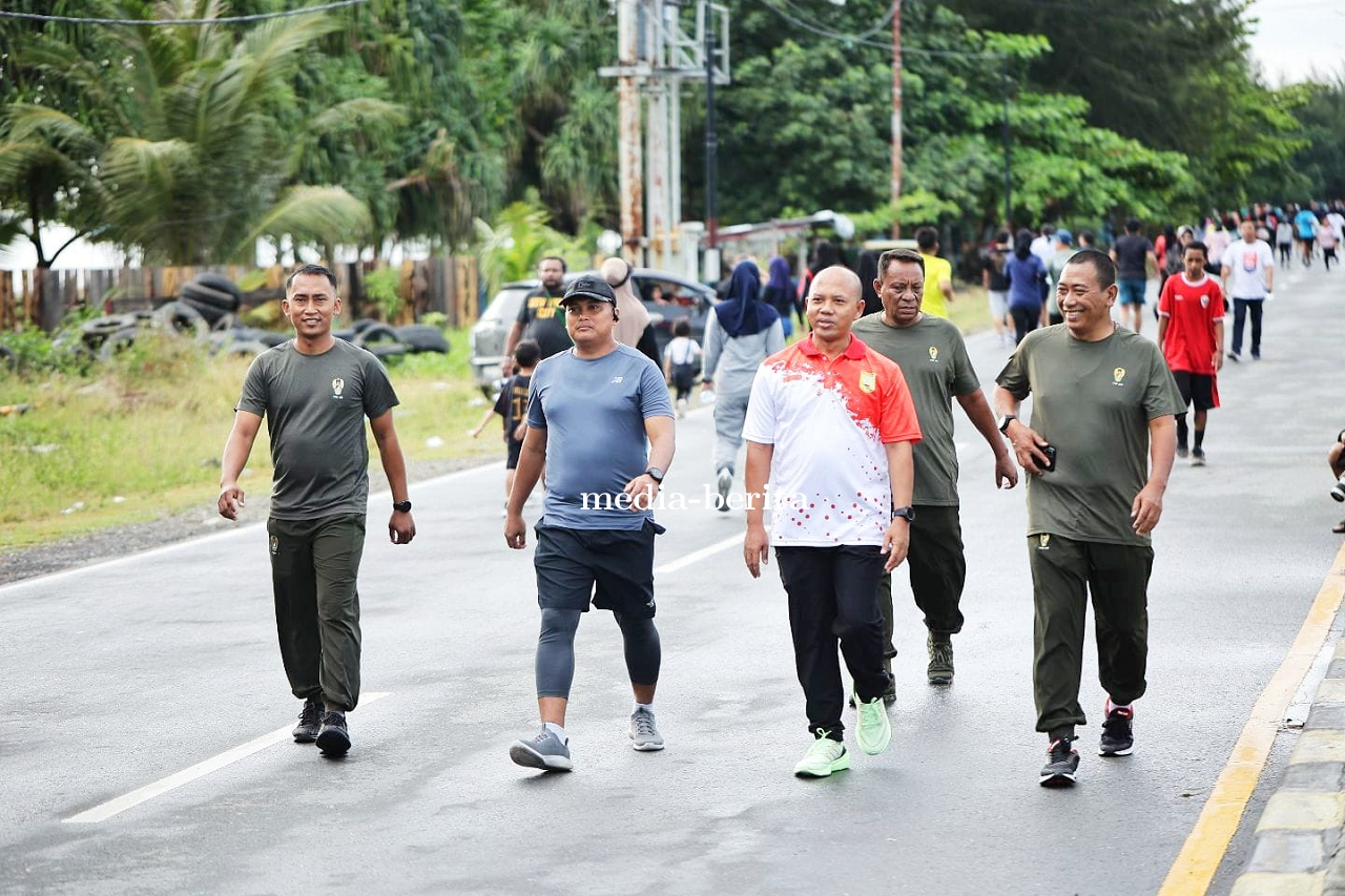 Semarak Haornas Dandim Jayapura Ikut Meramaikan Senam dan Jalan Santai Kota Jayapura
