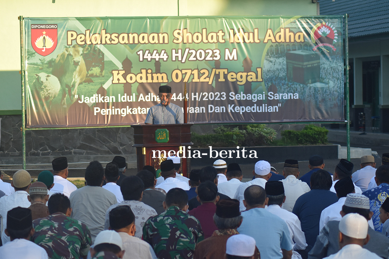 Kodim 0712 Tegal Gelar Sholat Idul Adha Bersama Masyarakat
