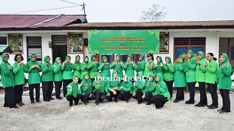 Ketua Persit Kodim Jayapura Sambangi Arso, Gelar Senam Bersama Anggota