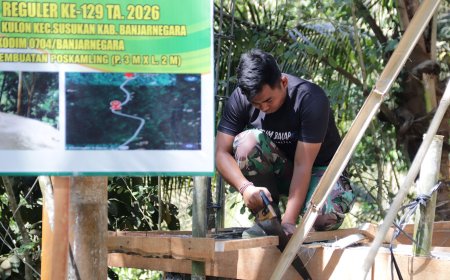 Praka Fajri Teliti Ukur Pos Kamling TMMD Reguler ke-129