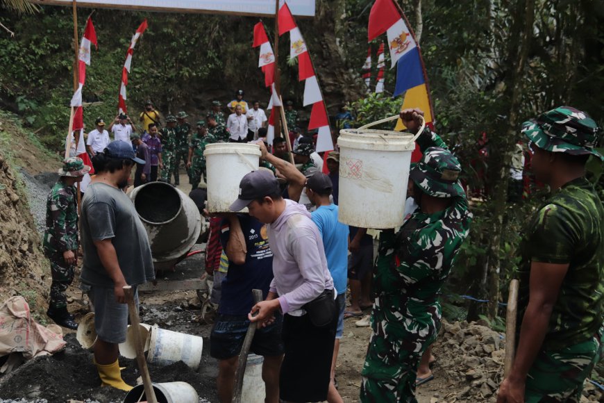 Jalan Harapan Mulai Terbentang TMMD Reguler ke-129 Wujudkan Akses Baru bagi Warga Gumelem Kulon