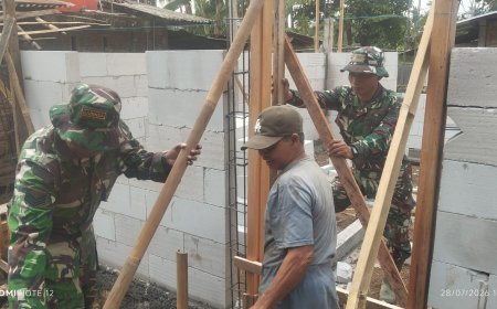 TMMD Reguler ke-129 Rumah Pak Toid Capai 40 Persen
