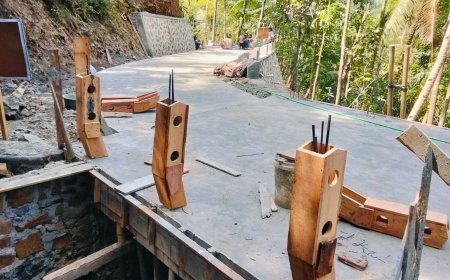 Bikisting Tangan Gareng Terpasang Plat Beton Siap Memasuki Tahap Pengecoran