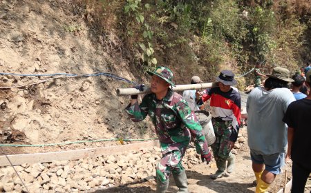 Semangat Satgas Tak Surut Demi Rampungkan TMMD