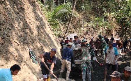 Tinggal Selangkah Lagi Rabat Beton TMMD Gumelem Kulon Capai 88 Persen