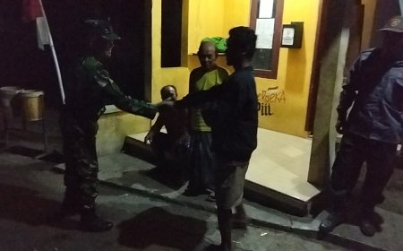 Bersama Linmas dan Babinsa Melaksanakan Patroli Malam