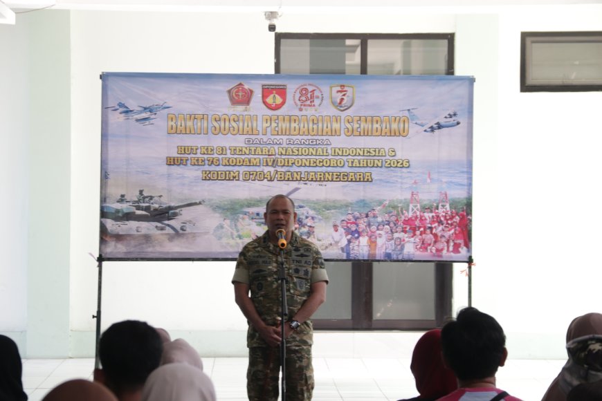 HUT TNI ke-81 Kodim Banjarnegara Bagikan Sembako untuk Warga