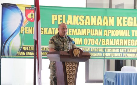 Dandim Banjarnegara Buka Kegiatan Peningkatan Kemampuan Apkowil Tersebar TA 2026